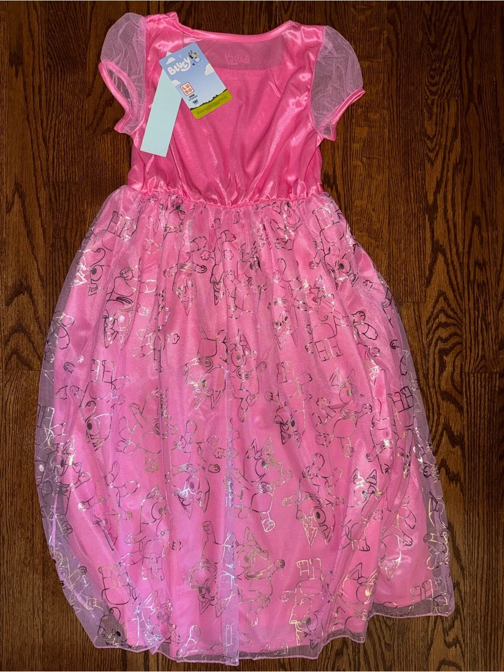 Bluey Pink Girls' Nightgown Pajama Dress